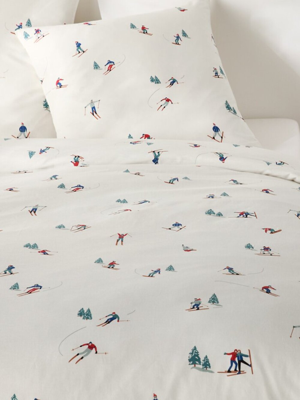 La Redoute Duvet Cover Tout Schuss 100% Cotton 200 cm x 200 cm Ski Winter NEW